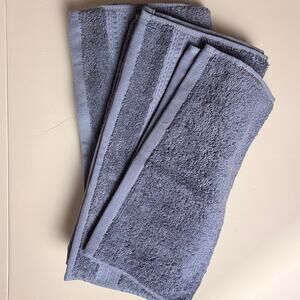 Purely Indulgent 5 piece Egyptian Cotton Hand Towel and Washcloth Set Blue
